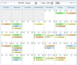 Health Calendar - Month View for All Trackers