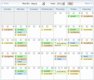 Free health tracking calendar
